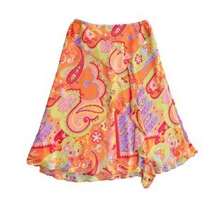 Funky Paisley Boho Midi Skirt